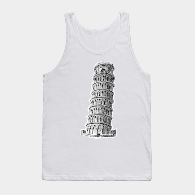 Leaning Tower of Pisa Tank Top by Marccelus